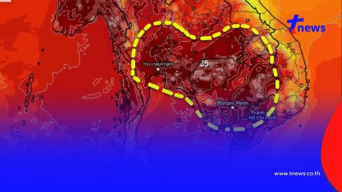 กรมอุตุฯ เปิดภาพพื้นที่อากาศร้อนจัด พุ่งแตะ 40 องศา เช็กช่วงไหนร้อนสุด